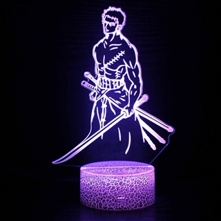Zoro anime 3D-lampe med fjernbetjening